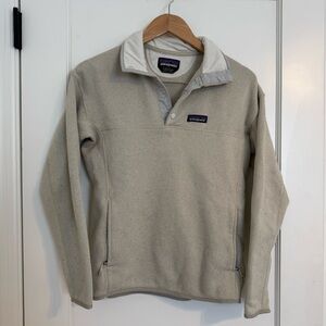 Patagonia Cream and Gray Snap Pullover